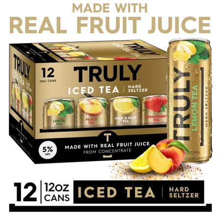 Truly Hard Seltzer Iced Tea Variety Pack, 12 Pack, 12 fl oz Aluminum Cans, 5% ABV