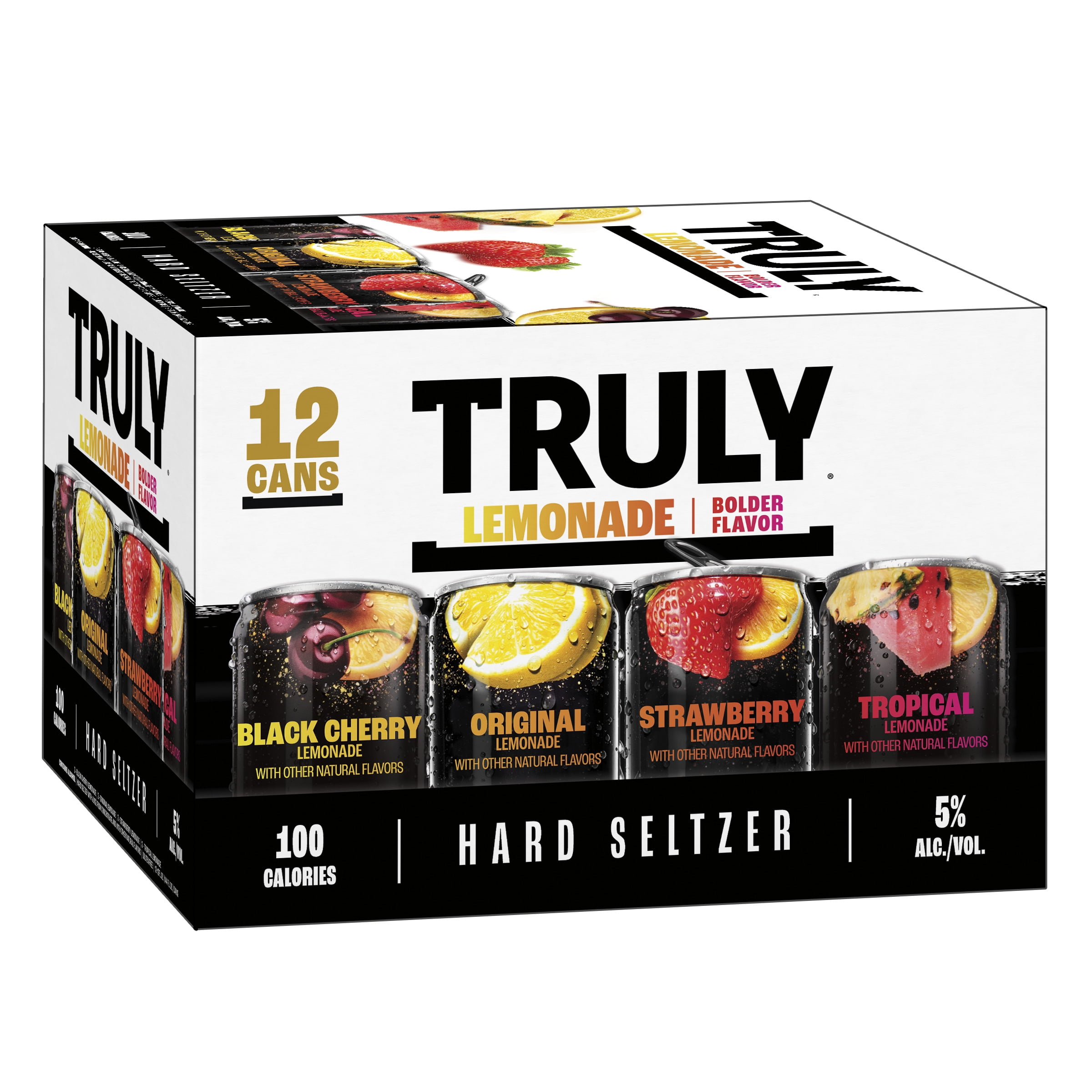 Truly Hard Seltzer Lemonade Variety Pack, 12 Pack, 12 fl oz Aluminum Cans, 5% ABV
