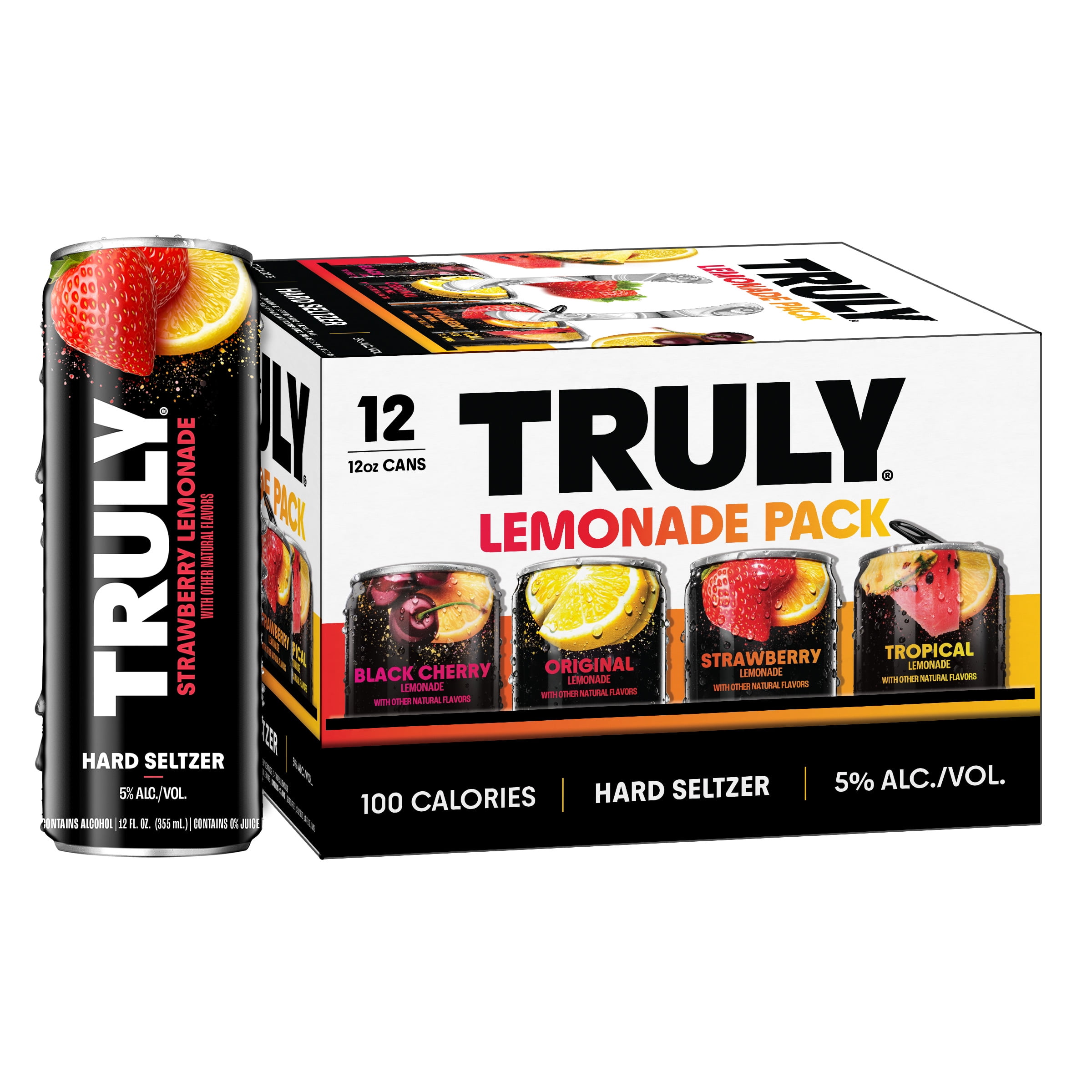 Truly Hard Seltzer Lemonade Variety pack, 12 pack, 12 fl oz Aluminum Cans, 5% ABV