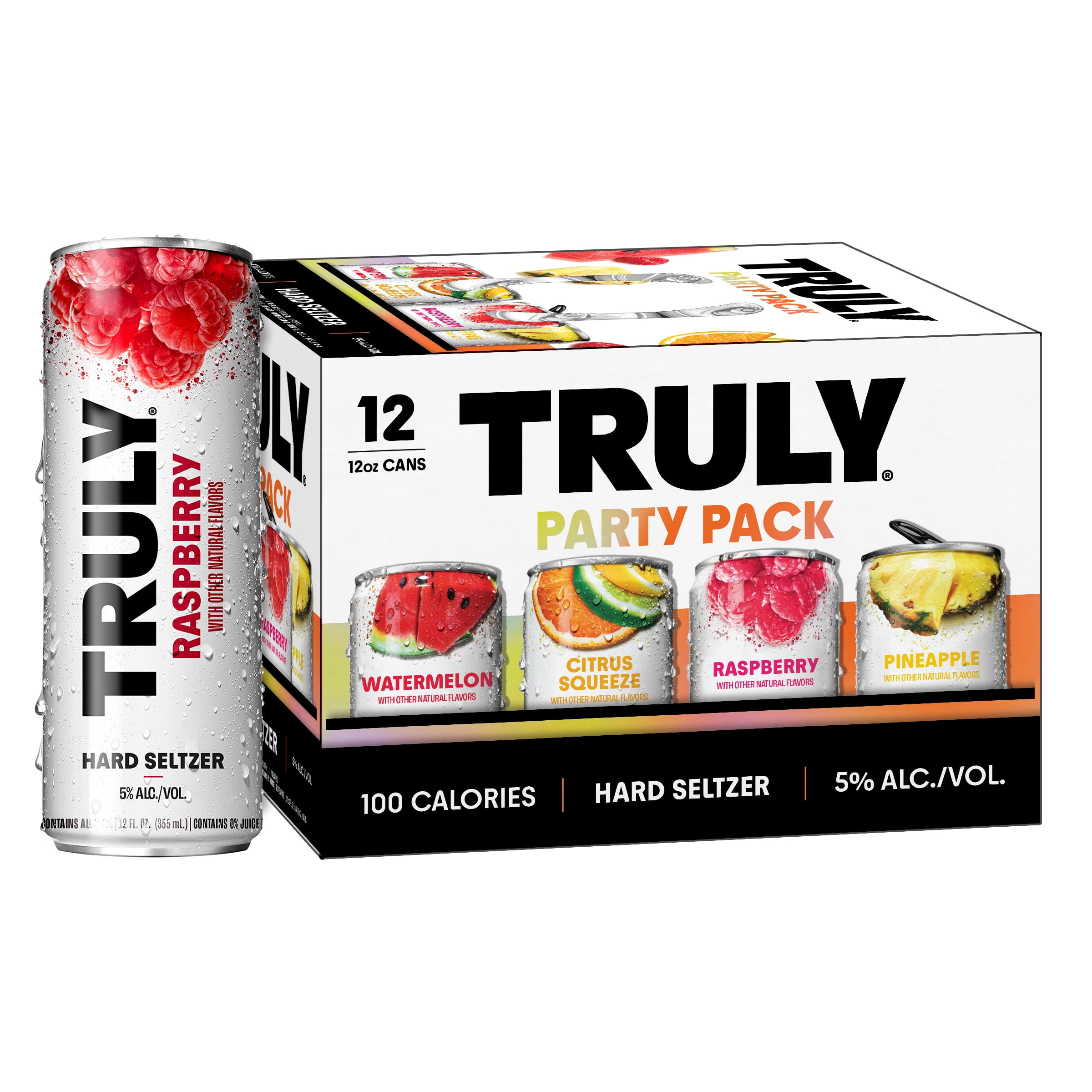 Truly Hard Seltzer Party pack Variety, 12 pack, 12 fl oz Aluminum Cans, 5% ABV