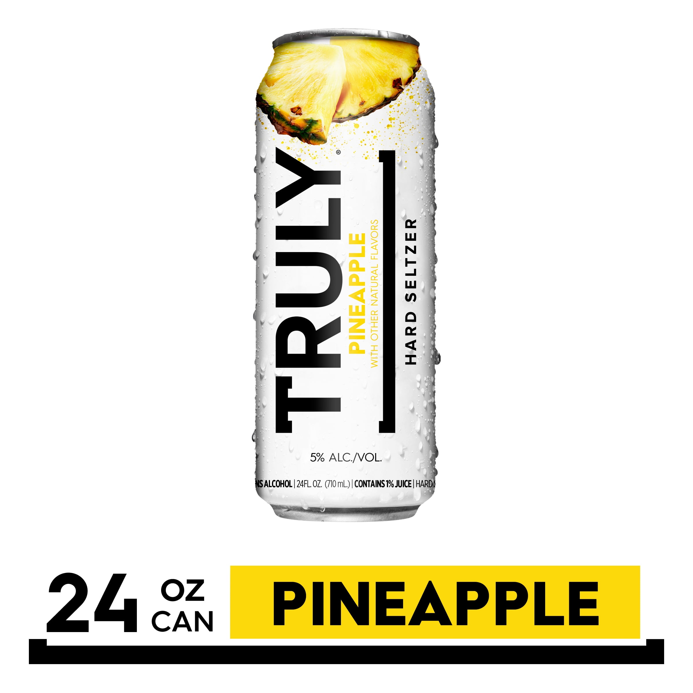 Truly Hard Seltzer Pineapple, 24 fl oz Aluminum Can, 5% ABV