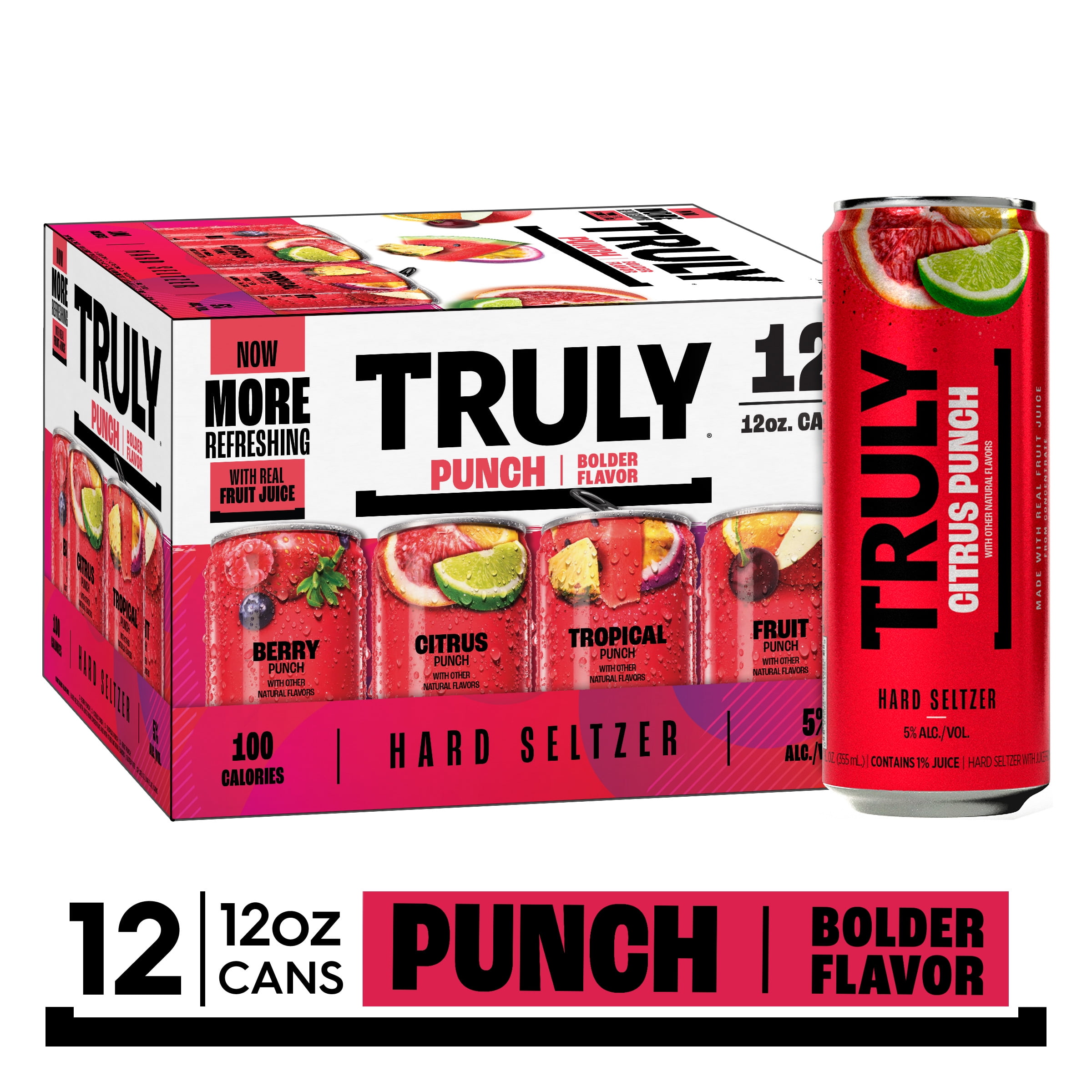 Truly Hard Seltzer Punch Variety Pack, 12 Pack, 12 fl oz Aluminum Cans, 5% ABV