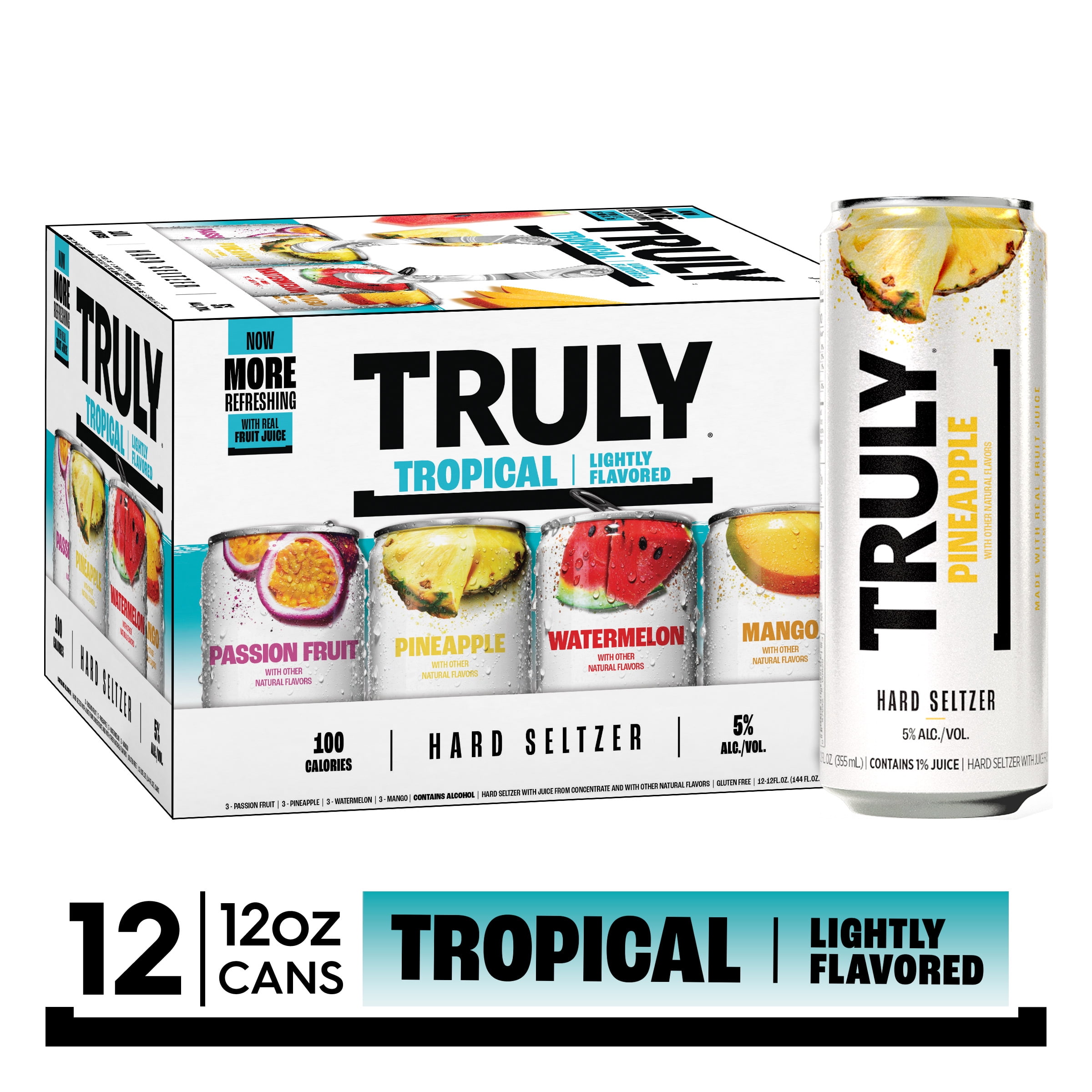Truly Hard Seltzer Tropical Variety pack, 12 pack, 12 fl oz Aluminum Cans, 5% ABV