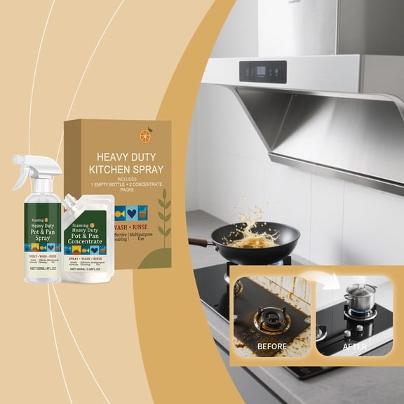 Truly Heavy Duty Everyday Cleaner - Multipurpose Cleaner Spray,Kitchen Counter Cleaner,Degreaser for Oven,Multi-Surface Household Solution,1 Empty Bottle Spray (4oz) & 2 Refills (3.38oz each)