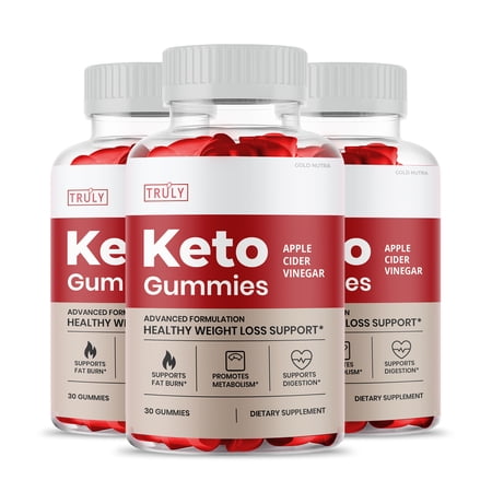 Truly Keto ACV Keto Gummies Official, Maximum Strength, Apple Cider Vinegar Dietary Supplement (3 Pack)