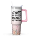 thumbnail image 1 of Truly Sister Gift - 40oz Insulated Tumbler with Handle and Straw, Stainless Steel Build, Great Birthday Present for Sister, BFF, Bestie, Women, Friend, 1 of 5