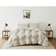 thumbnail image 1 of Truly Soft Cloud Puffer Boxed Pleat 100% Microfiber Polyester Beige 3-Piece Full/Queen Comforter Set, Solid Casual themed, Adult Bedding, OEKO-TEX Certified, 1 of 12
