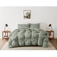 thumbnail image 1 of Truly Soft Cloud Puffer Boxed Pleat 100% Microfiber Polyester Green 3-Piece Full/Queen Comforter Set, Solid Casual themed, Adult Bedding, OEKO-TEX Certified, 1 of 12