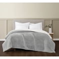 thumbnail image 1 of TRULY SOFT Basket Carved Faux Fur Grey Twin Blanket, Textured Solid Color, Adult Bedding, Oeko-TEX Certified, 1 of 6