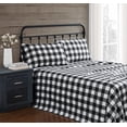 thumbnail image 1 of Truly Soft Buffalo Check Flannel 100% Cotton Deep Pocket 3 Piece Twin Sheet Set in White and Black, All Season, Adult Size, OEKO-TEX Certified, 1 of 7