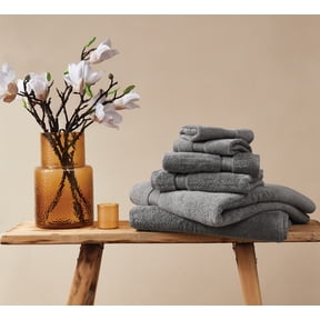 TRULY SOFT Cloud Solid Grey 6 Piece Towel Set, Solid Color, Oeko-TEX Certified