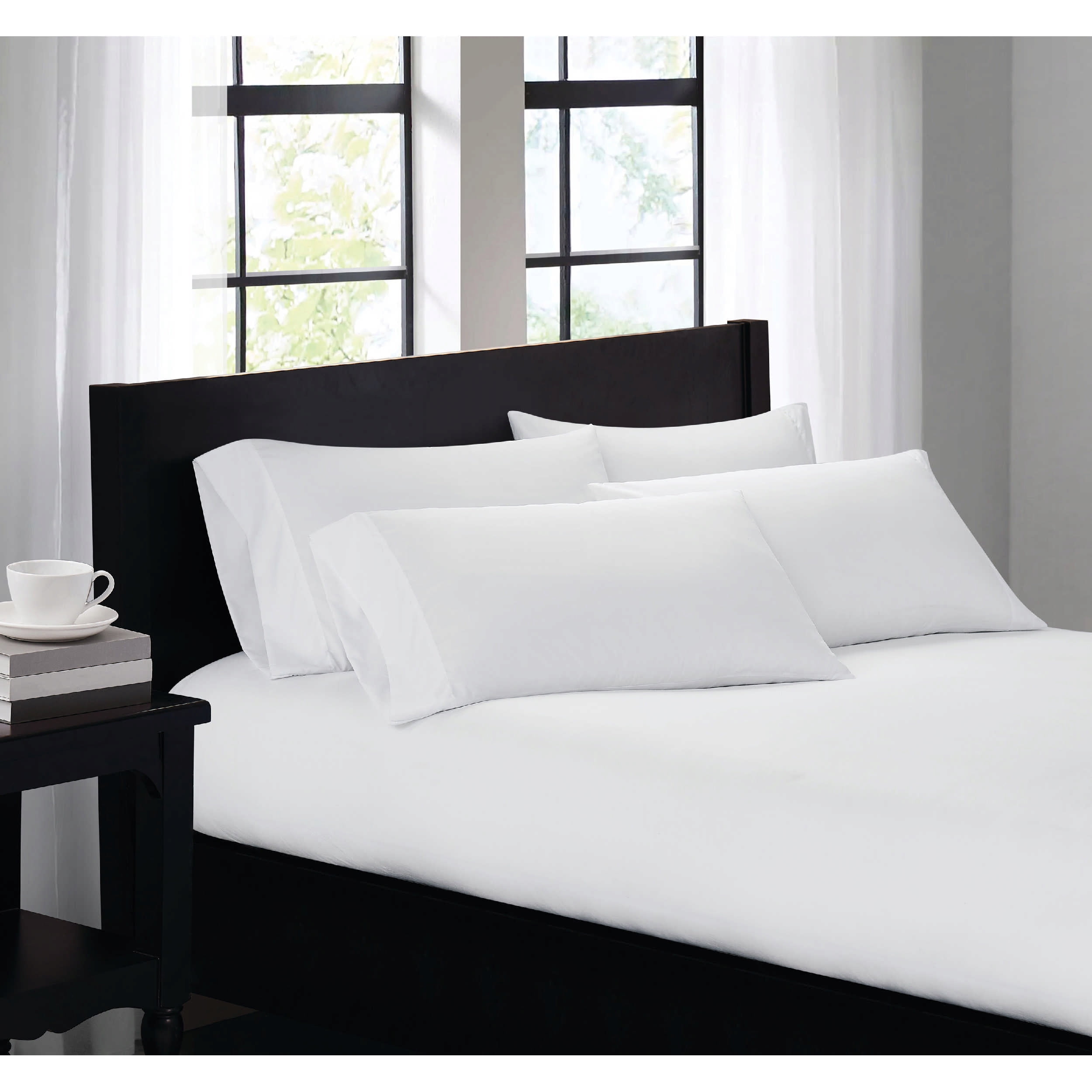 Truly Soft White Polyester King Pillowcases, 4-Pack