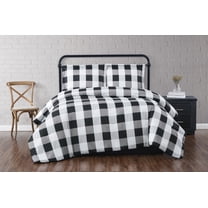 Truly Soft Everyday Buffalo Plaid 3-Piece Full/Queen Duvet Set in Black, Polyester , Adult, All Season, OEKO-TEX Certified