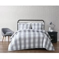 thumbnail image 1 of Truly Soft Everyday Buffalo Plaid 100% Microfiber Polyester  3 Piece King Quilt Set in Gray, All Season, Adult Size, OEKO-TEX Certified, 1 of 9