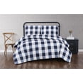 thumbnail image 1 of Truly Soft Everyday Buffalo Plaid Navy Blue Polyester 3-Piece King Comforter Set, plaid themed, for Men and Women, OEKO-TEX Certified Confidence, 1 of 11