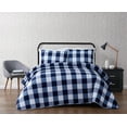thumbnail image 1 of Truly Soft Everyday Buffalo Plaid Navy Blue Polyester 3-Piece King Quilt Set, plaid themed, for Men and Women, OEKO-TEX Certified Confidence, 1 of 9