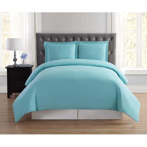 Truly Soft Everyday Solid 3-Piece Full/Queen Duvet Set in Turquoise, Polyester , Adult, All Season, OEKO-TEX Certified