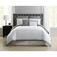 thumbnail image 1 of Truly Soft Everyday Hotel 7-Piece Full/Queen Duvet Set in White and Grey, Polyester , Adult, All Season, OEKO-TEX Certified, 1 of 6