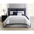 thumbnail image 1 of Truly Soft Everyday Hotel Border Navy 7 Piece Full/Queen Microfiber Duvet Set, 1 of 8