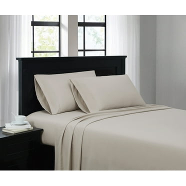 Truly Soft Everyday Sheet Set Beige Polyester 3-Piece Twin Sheet Set, solid color themed, Adult Bedding, OEKO-TEX Certified