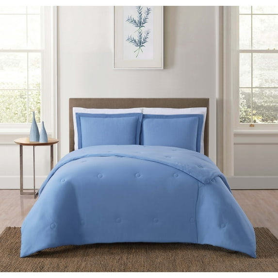 Truly Soft Everyday Solid Jersey Blue Full / Queen Comforter Set