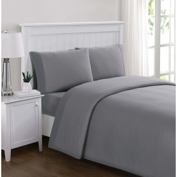Truly Soft Everyday Solid Jersey Grey Twin XL Sheet Set