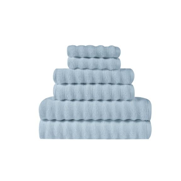 Truly Soft Everyday Zero Twist 6-Piece 6 Piece Set Towel in Light Blue, 54 x 30, Cotton , Adult, All Season, OEKO-TEX Certified