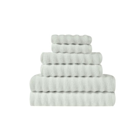 Truly Soft Zero Twist Silver Grey Cotton 6-Piece 6 Piece Set Towel, solid color themed, for Men and Women, OEKO-TEX Certified Confidence