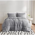 thumbnail image 1 of TRULY SOFT Garment Wash Solid Grey King 3 Piece Comforter Set, Solid Color Themed, Oeko-TEX Certified Confidence, 1 of 9