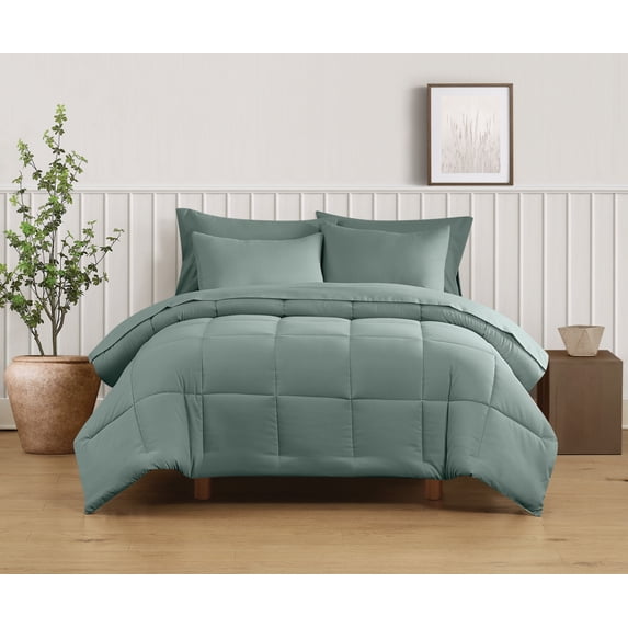 TRULY SOFT Green Solid Sage Twin/Twin XL 2 Piece Comforter Set, Solid Color Themed, Oeko-TEX Certified Confidence