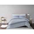 thumbnail image 1 of Truly Soft Multi Stripe Grey Polyester 2-Piece Twin XL Quilt Set, stripe themed, for Men and Women, OEKO-TEX Certified Confidence, 1 of 7