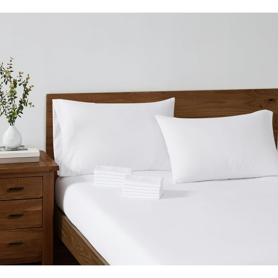 Truly Soft Hospitality Collection 12-Piece King Pillowcase Set in White, Solid Color, OEKO-TEX Certified