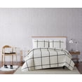 thumbnail image 1 of Truly Soft Kurt Windowpane Ivory and Black Polyester 2-Piece Twin XL Quilt Set, geometric themed, for Men and Women, OEKO-TEX Certified Confidence, 1 of 9