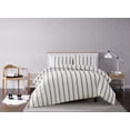 thumbnail image 1 of Truly Soft Millenial Stripe Ivory and Black Polyester 2-Piece Twin XL Comforter Set, stripe themed, for Men and Women, OEKO-TEX Certified Confidence, 1 of 9