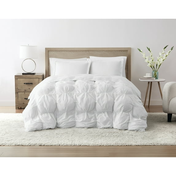 TRULY SOFT Oversized Puffer White Full/Queen 3 Piece Comforter Set, Solid Color Themed, Oeko-TEX Certified Confidence