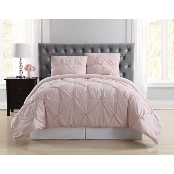 Truly Soft Everyday Pleated Microfiber 3-Piece King Duvet Set in Blush, Polyester , Adult, All Season, OEKO-TEX Certified