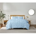 thumbnail image 1 of Truly Soft Pleated Texture 100% Microfiber Polyester Sky Blue 3-Piece King Comforter Set, Solid Casual themed, Adult Bedding, OEKO-TEX Certified, 1 of 8