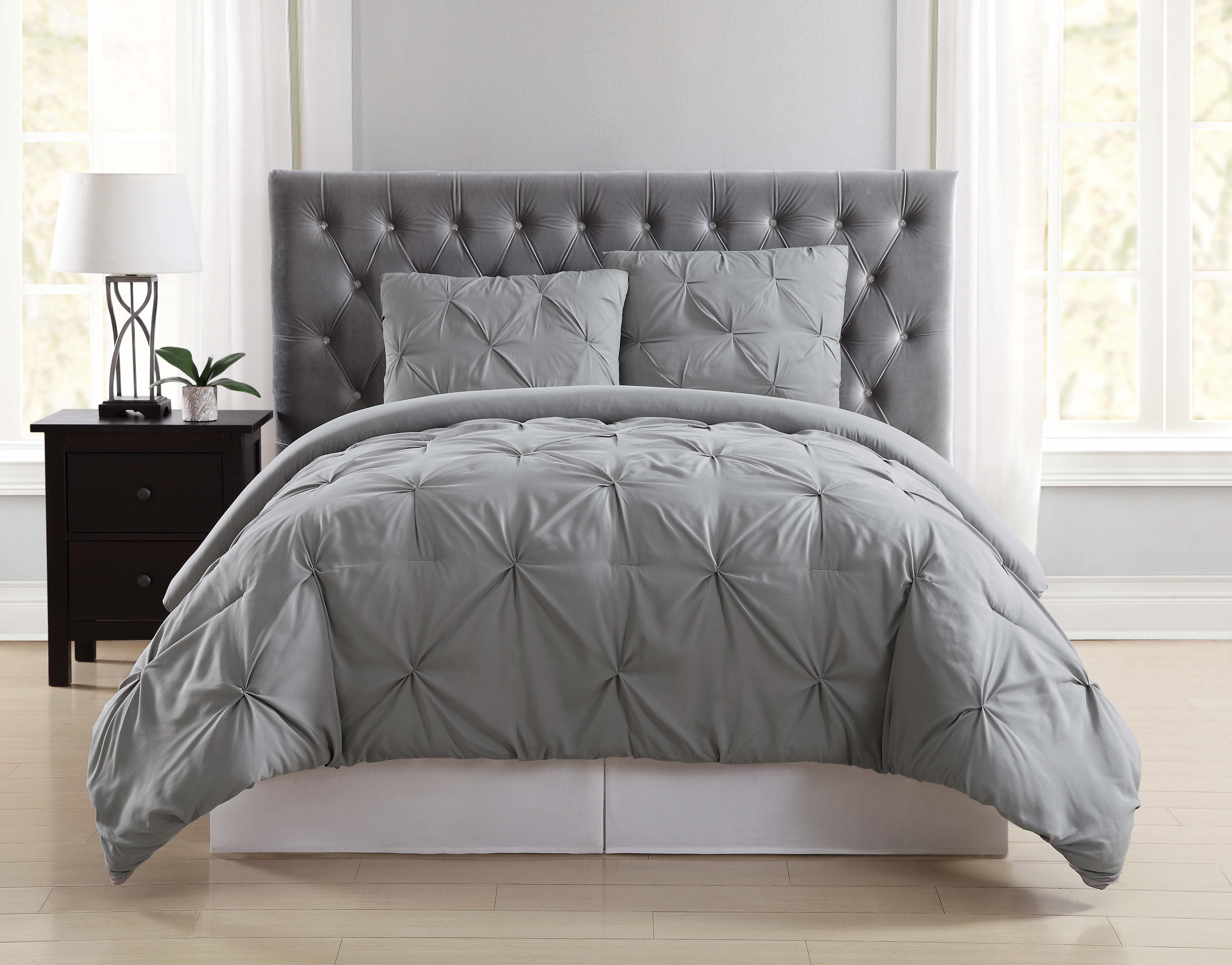 Gray Full Microfiber Down Alternative Reversible Comforter Set