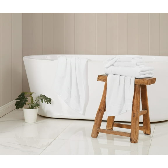 TRULY SOFT Quick Dry White 6 Piece Towel Set, Solid Color Themed, Oeko-TEX Certified Confidence
