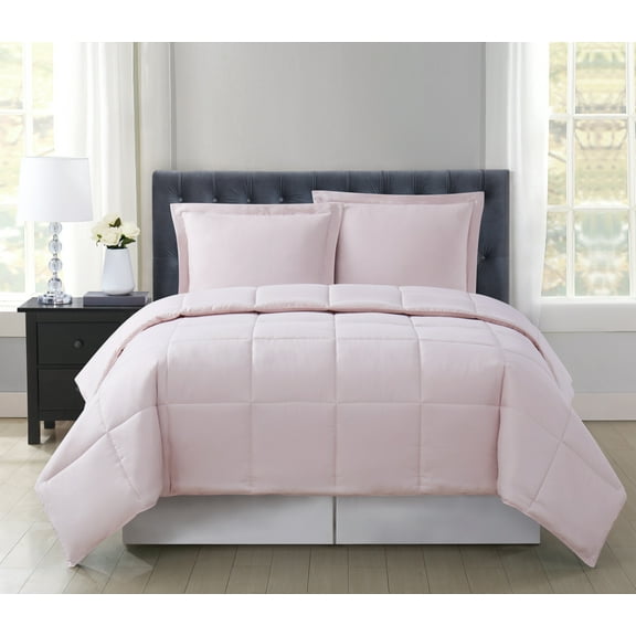 Truly Soft Everyday Reversible 100% Microfiber Polyester Blush 2-Piece Twin XL Comforter Set, Solid Casual themed, Adult Bedding, OEKO-TEX Certified