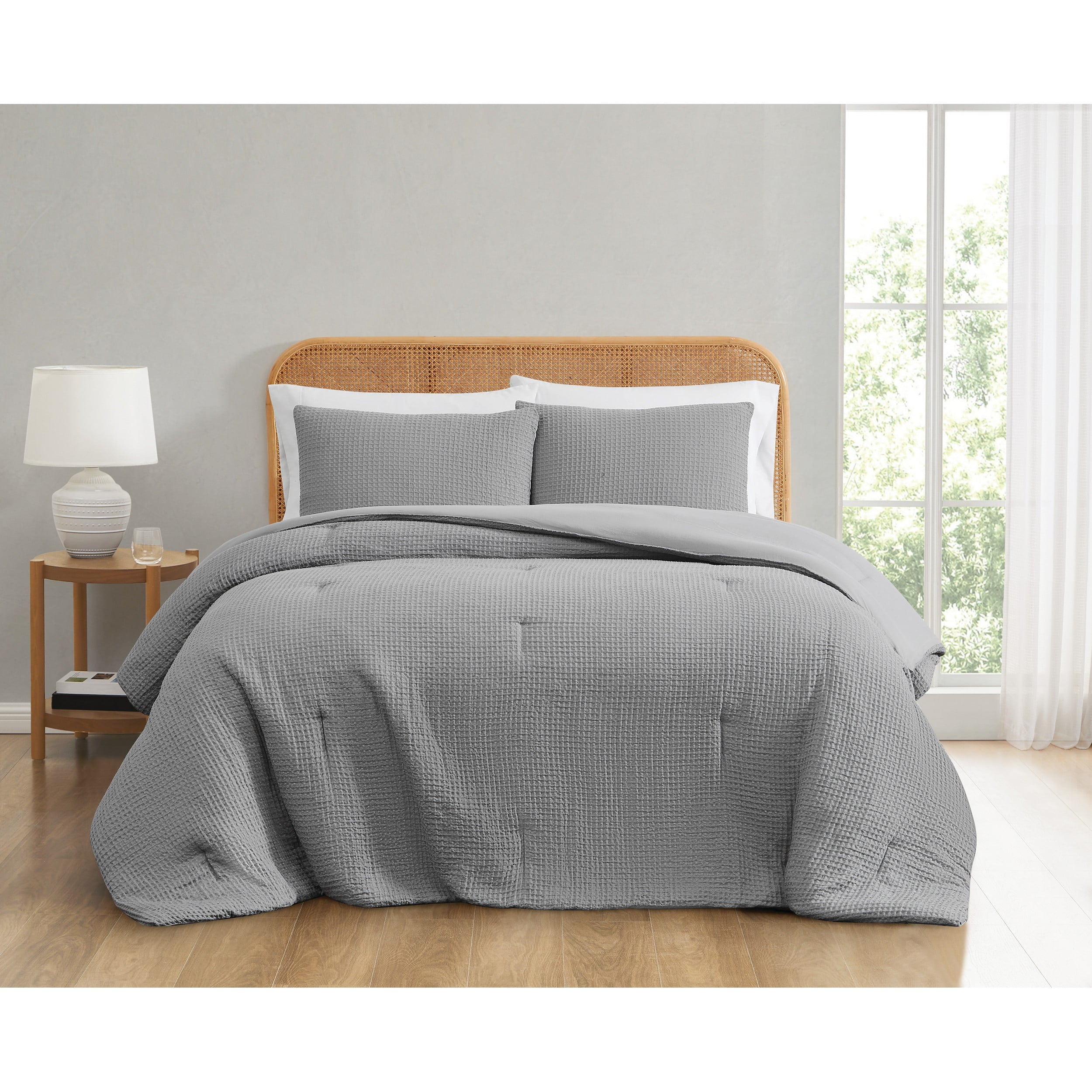 Gray Full/Queen Organic Microfiber Comforter Set