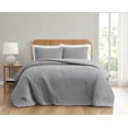 thumbnail image 1 of Truly Soft Textured Waffle Grey Polyester 3-Piece King Comforter Set, solid themed, for Men and Women, OEKO-TEX Certified Confidence, 1 of 10