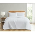 thumbnail image 1 of Truly Soft Textured Waffle Weave 100% Microfiber Polyester  3 Piece Full/Queen Comforter Set in White, All Season, Adult Size, OEKO-TEX Certified, 1 of 10