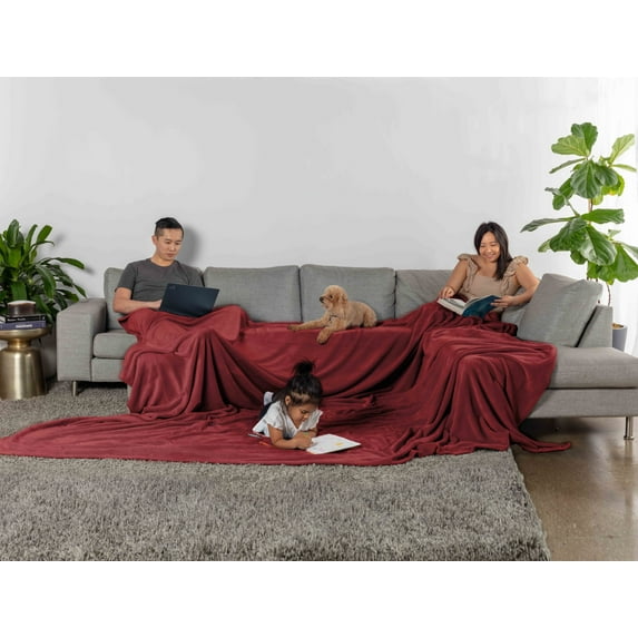 Truly Soft Velvet Plush 100% Microfiber Polyester Family Throw Blanket in Cabernet, All Season, Adult Size, OEKO-TEX Certified