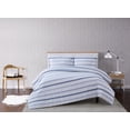 thumbnail image 1 of Truly Soft Waffle Stripe 3-Piece Full/Queen Duvet Set in White and Blue, Polyester , Adult, All Season, OEKO-TEX Certified, 1 of 5