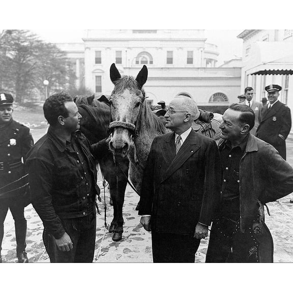 Truman Greets Ned Kennedy and Cecil Cary - Style A - 20x30 Inch Laminated Poster - Stunning Detail and Bold Colors