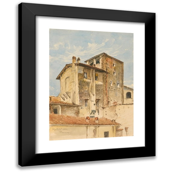 Truman Seymour 19x24 Black Modern Framed Museum Art Print Titled - Houses In Florence (1882)