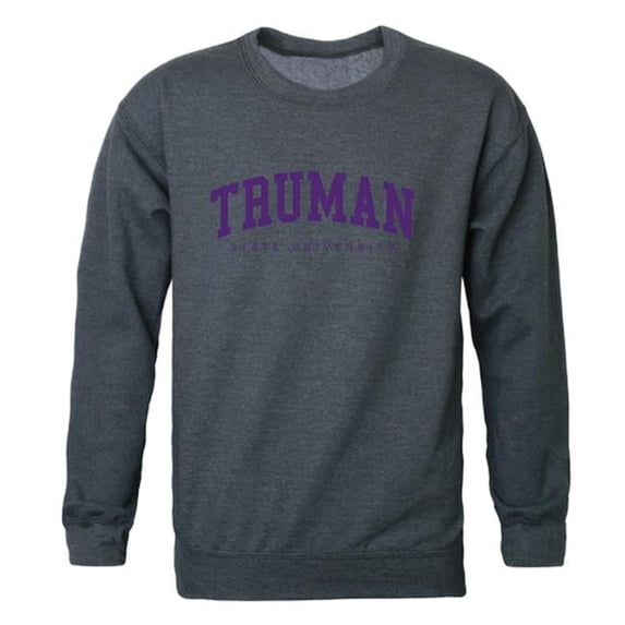 Truman State University Bulldogs Arch Crewneck Sweatshirt, Heather Charcoal - Large