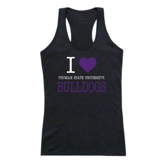 Truman State University Bulldogs Women I Love Tank Top, Black - 2XL