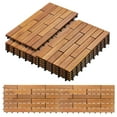 thumbnail image 1 of TrumanPick 12 PCS Deck Tiles Outdoor Waterproof Flooring Tiles for Backyard Garden Poolside, All Weather Use, Natural Wood- 24"L x 12"W, 1 of 15